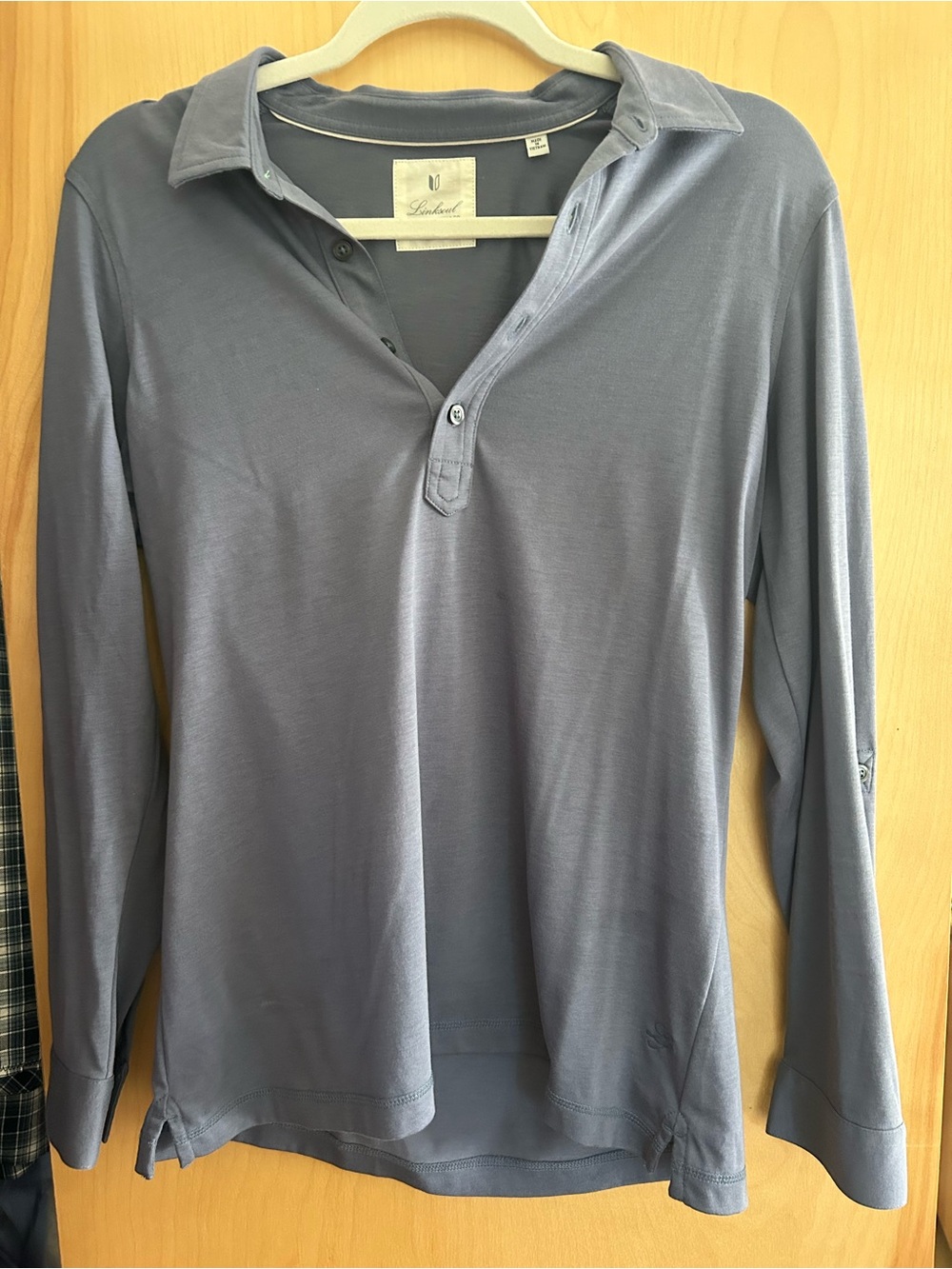 Linksoul women’s Long Sleeve golf Polo in Slate Blue